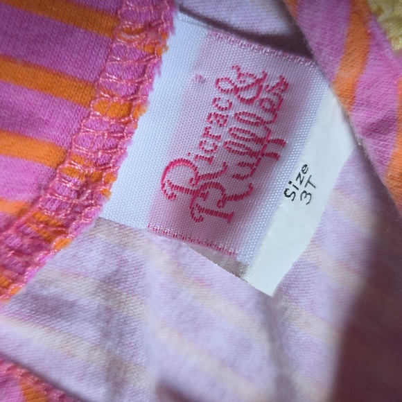 Ricrac & Ruffles Size 3T Rainbow And Striped Tunic - Picture 2 of 3